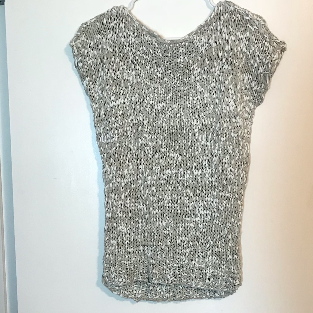 ✖️SOLD - Unique Leather Braided/Knit Over Blouse
